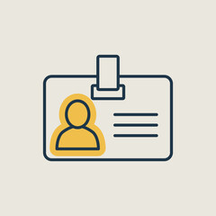 Badge outline icon. Workspace sign