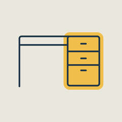 Desk outline icon. Workspace sign