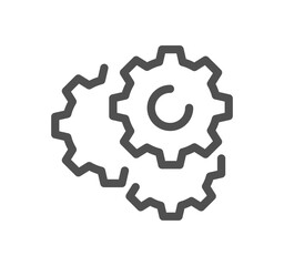 Setup and settings related icon outline and linear vector.