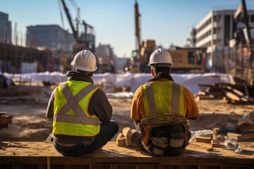 construction worker team in construction site