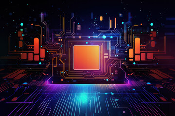 CPU of computer Hi-tech digital technology concept