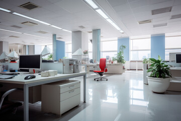 Fototapeta premium the office interior white modern and hi-technology