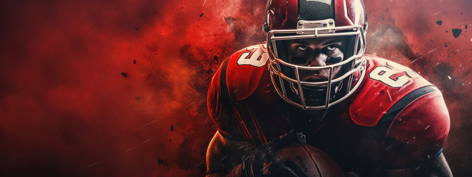 american football concept banner on dark background