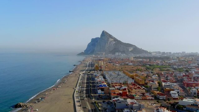 Drone shot of the magnificent Gibraltar Rock.