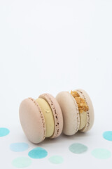 Macaroons on a light background.