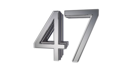 Metal design 3d number 47