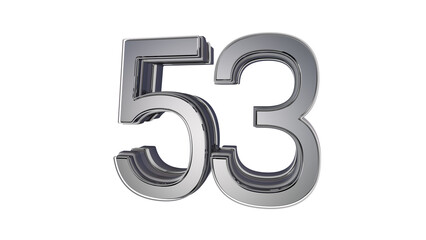 Obraz premium Metal design 3d number 53