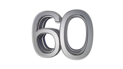 Metal design 3d number 60