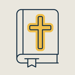 Holy bible wedding isolated vector icon