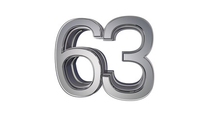 Metal design 3d number 63