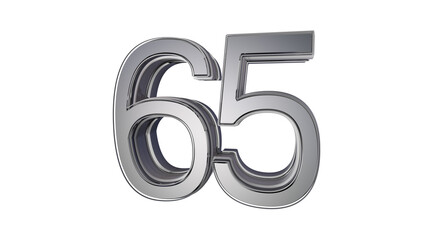 Metal design 3d number 65