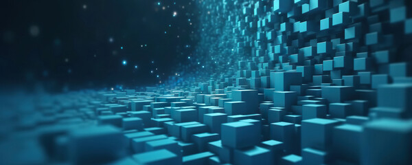 Abstract digital background. Data universe illustration. Ideal for depicting network abilities, technological processes, digital storages, science, education, etc.