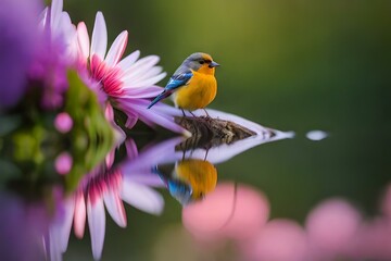 Fototapeta premium robin on a flower