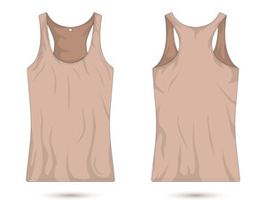 Womens tank top sleeveless shirt front and back view