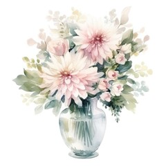 a beautiful wedding bouquet in a glass vase