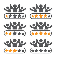5 stars positive review of customer. Feedback with satisfaction rating.
