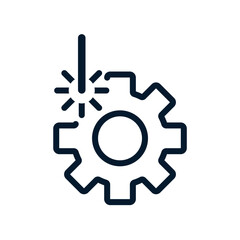 The concept of metallurgy, cutting. Vector icon isolated on white background.