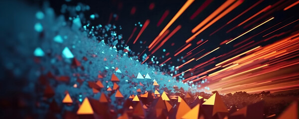 Abstract digital background. Data universe illustration. Ideal for depicting network abilities, technological processes, digital storages, science, education, etc.