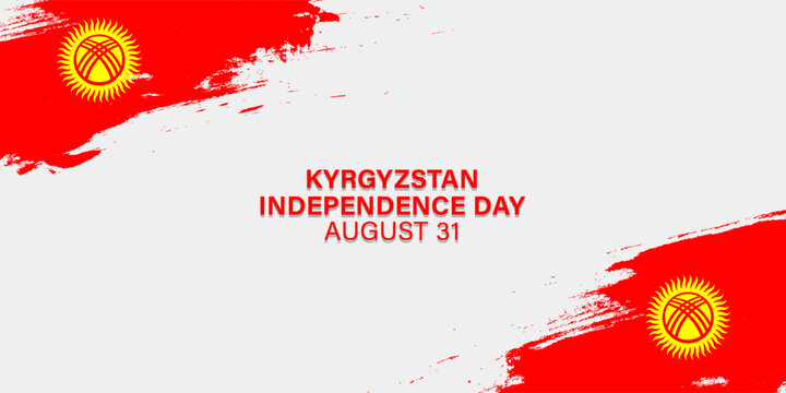 August 31, independence day kyrgyzstan. banner Background for national holiday Kyrgyzstan . National holiday 31th of august. Greeting card, vector - Powered by Adobe