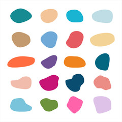 Colorful abstract shapes sticker set 