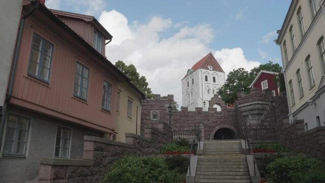 Heliga Kors Church, Landmark of Ronneby, Blekinge, Sweden, Establishing Shot