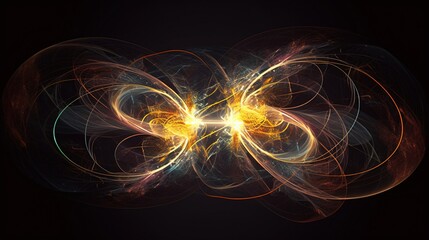 Quantum entanglement, scientific technology abstract concept. AI generated. - obrazy, fototapety, plakaty