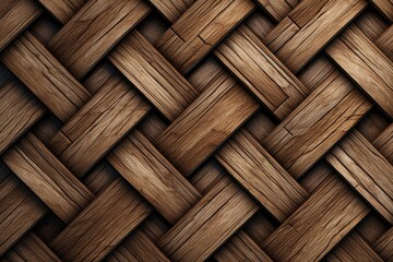 wooden mesh fence background, AI Generated