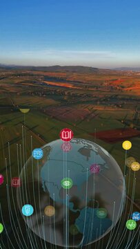 17 Global Goals Concept Earth Plexus Design Motion Graphic Animation. High quality 4k footage