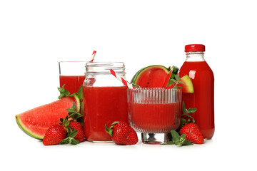 PNG, Watermelon smoothie isolated on white background