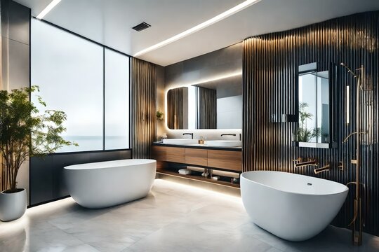 Stylish Interior Design Background of Modern Bathroom