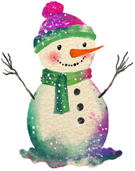 Snowman Christmas cutout design element
