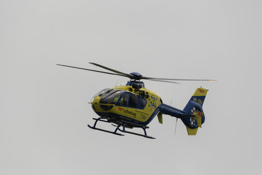 HB-ZSJ Alpine ambulance Airbus EC-135 helicopter in Speck-Fehraltorf in Switzerland 2.7.2023