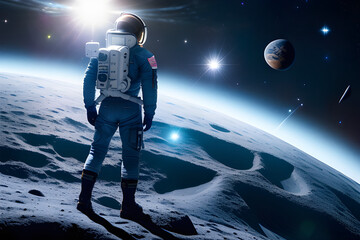 Obraz premium astronaut on the moon