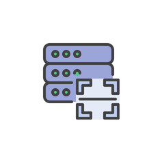 Fototapeta premium Computer server scanning filled outline icon