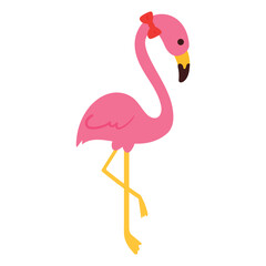 hand drawing cartoon flamingo sticker