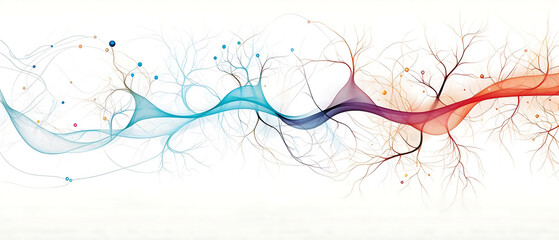 Wonders of Nerve Fibers,intricate world of nerve fibers,Generated with AI. - obrazy, fototapety, plakaty