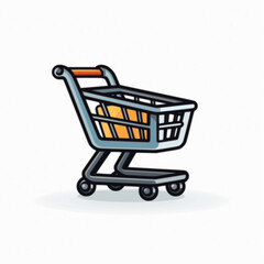 Shopping cart icon line art