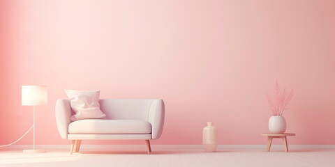 Fototapeta na wymiar minimalistic interior background with a soft pastel color palette perfect for a serene and soothing atmosphere.