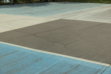 Sports ground, painted asphalt for various sports