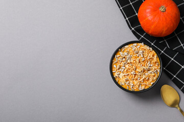 Fall season food concept - tasty pumpkin porridge