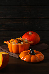 Fall season food concept - tasty pumpkin porridge