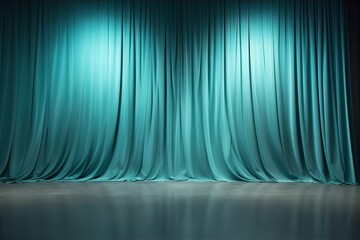 Blue stage curtains, modern, background for product presentation, Generative AI