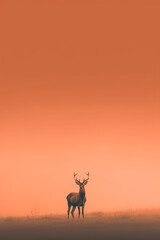 Lonely deer in the forest