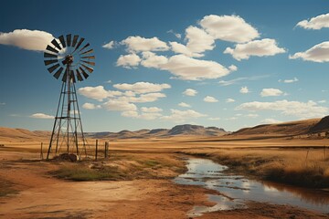 windmill on a farm in the American West