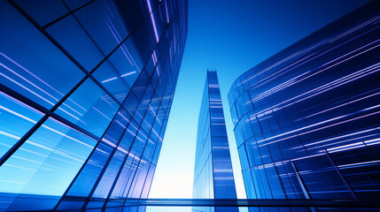 Blue abstract office building