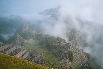 Machu Picchu in the Morning Fog - The Inca Stronghold 
