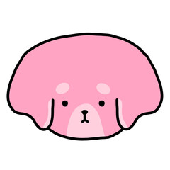 Cute Pink Dog Cartoon illustration Cute Dog Dog Sticker Cute Element Cute Sticker