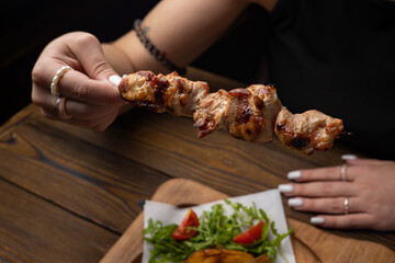 Delicious meat dish in a restaurant 