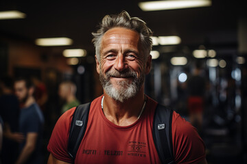 a senior man in a gym, generative AI