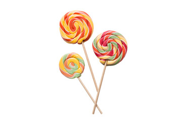 Set of colorful lollipops on colored background. Summer concept. Party Happy Birthday or Minimalist Concept